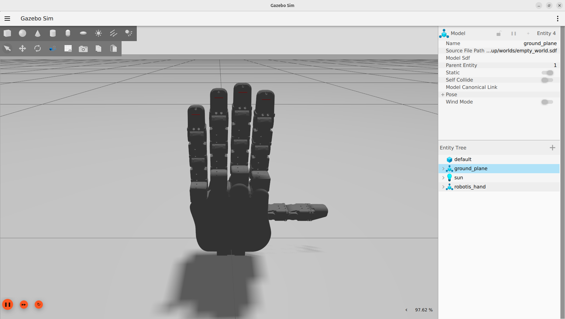 Left Hand Simulation
