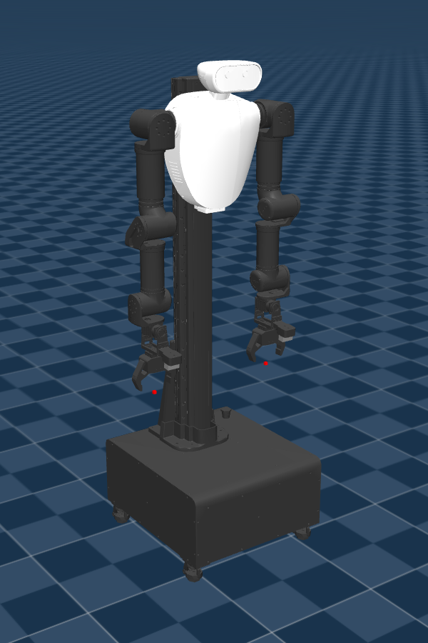 AI Worker BG2 loaded in MuJoCo