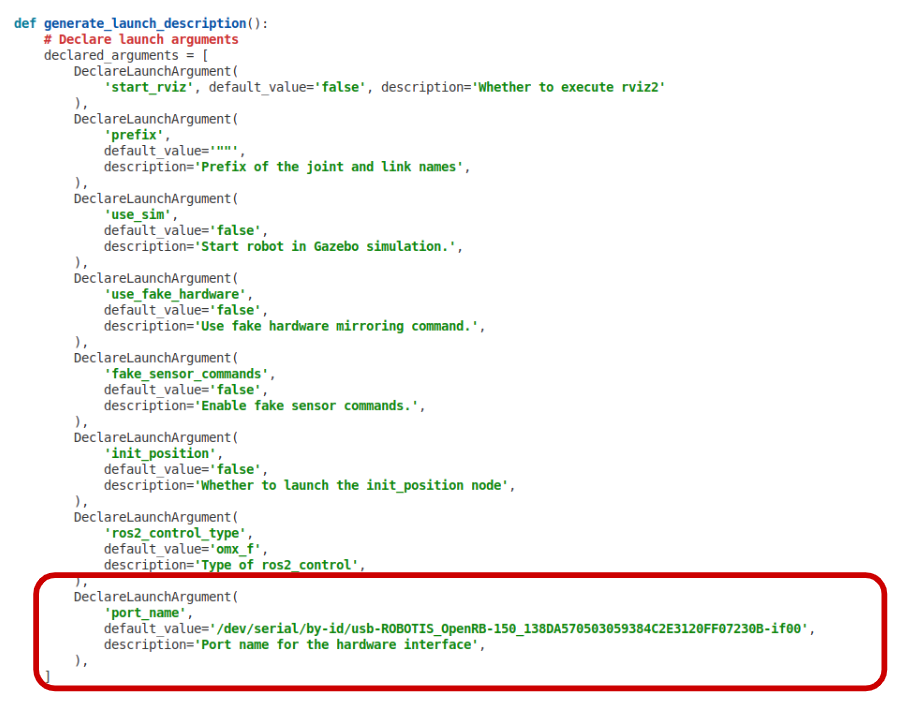 Leader and follower launch file port setup example